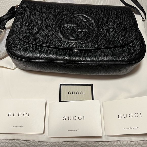 Gucci Soho, Pebbled Leather, Medium, crossbody bag! new! - Picture 4 of 17